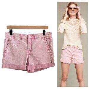 Anthropologie Purple Pink Relaxed Chino Shorts 27